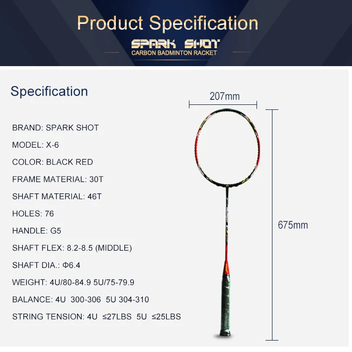 Høy modul karbon badminton racket med 6,4 mm aksel: kraft og presisjon i hver sving